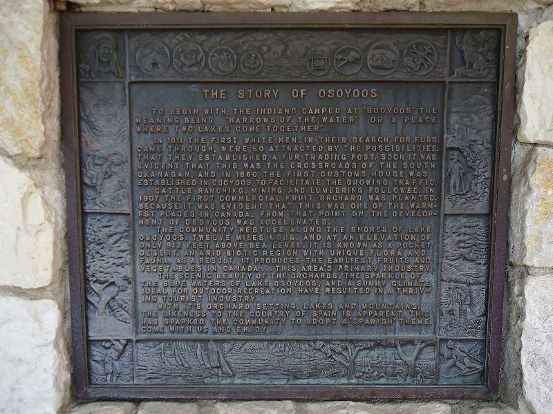 Plaque of Osoyoos History